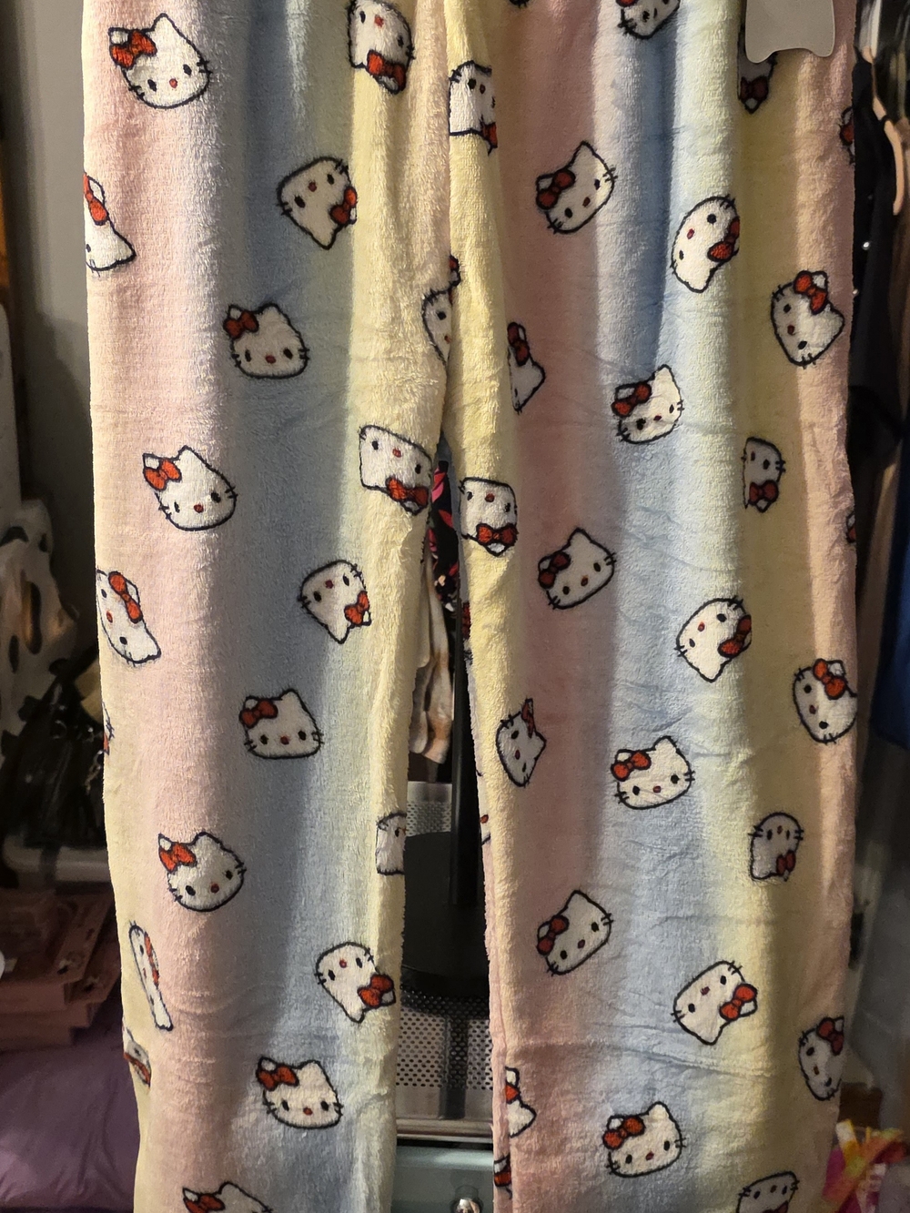Hello Kitty Pastel Rainbow Plush Kids Pajama Pants